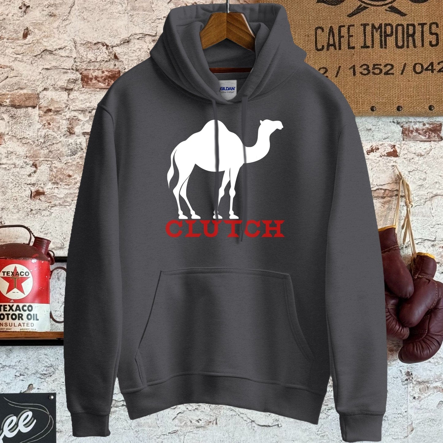 Hoodie / S / Dark Heather Camel Clutch Shirt
