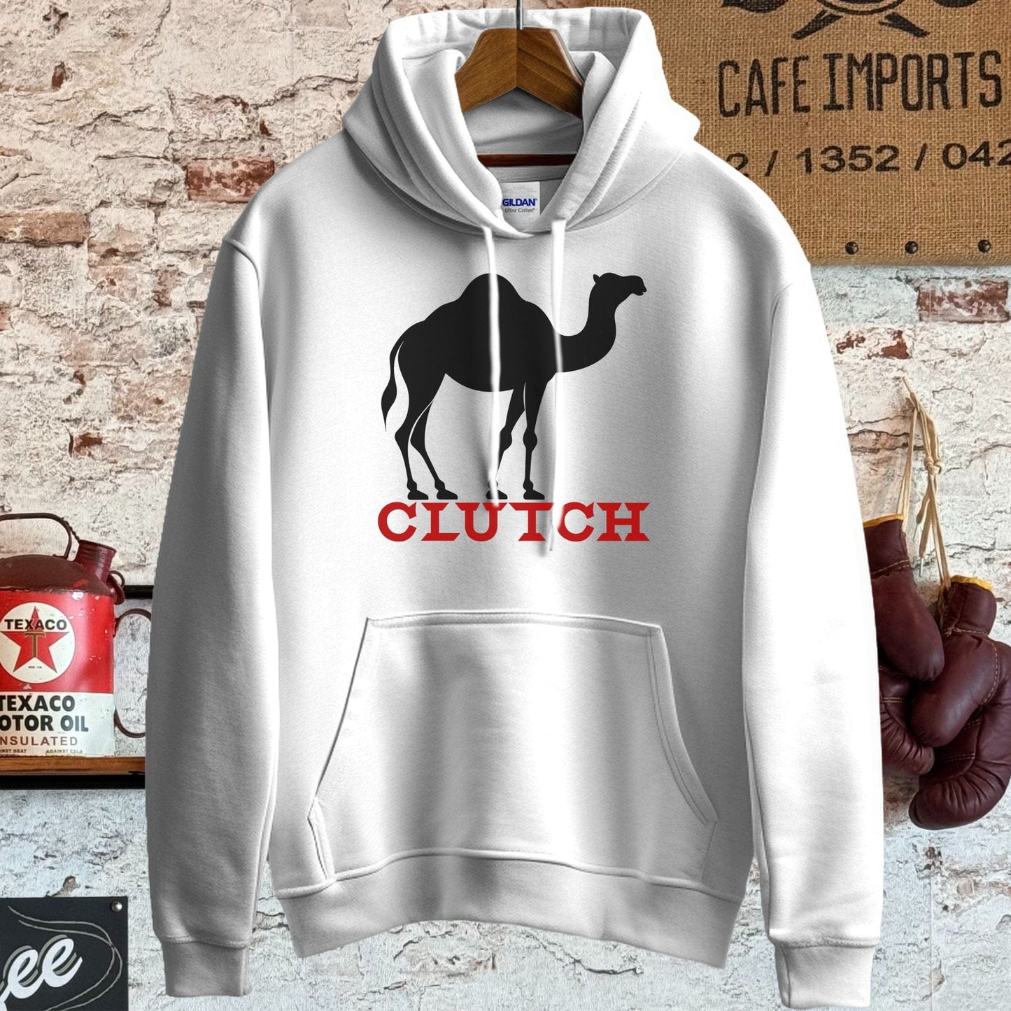 Hoodie / S / White Camel Clutch Shirt
