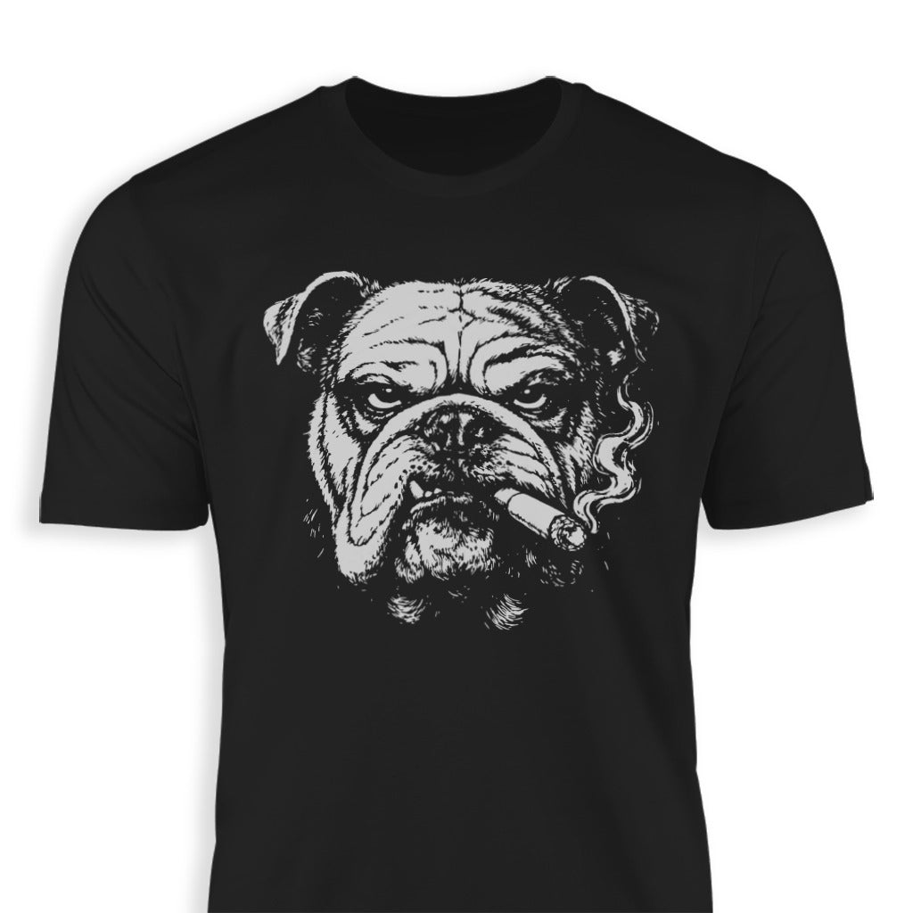Bulldog Smoking Cigar Graphic T-Shirt for dog lovers