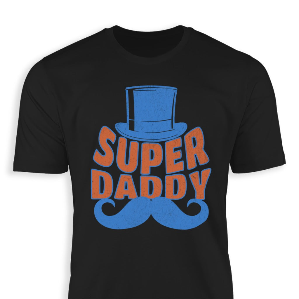 Super Daddy Top Hat Mustache Design T-Shirt product