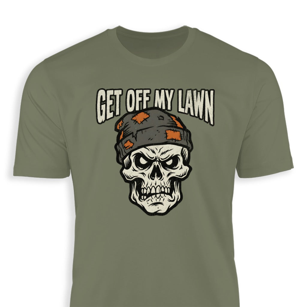 Get Off My Lawn Skull Graphic T-Shirt