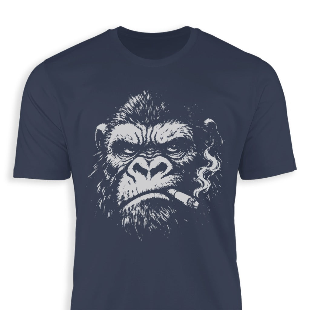 Smoking Gorilla Graphic Print T-shirt for Men