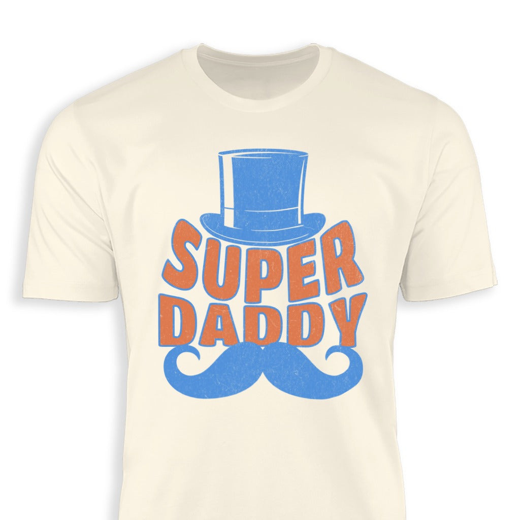 Super Daddy Top Hat Mustache Graphic Tee product