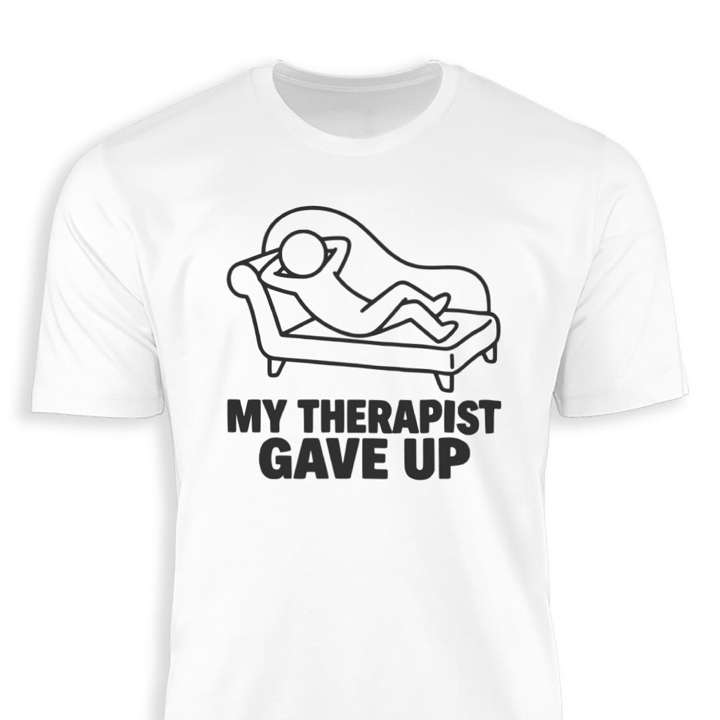 My Therapist Gave Up Funny Sarcastic Mental Health product type
My Therapist Gave Up
Therapist Gave Up
Therapy Humor
Mental Health
Funny Shirt
Sarcastic Quote
Psychology Gift
Anxiety Humor
Depression Joke
Relatable Meme
Stick Figure
Counseling Gag
Self Care
Therapy Session
Relaxation Theme
Chilling Out
Comfort Humor
Problem Solver
Therapy Couch
Unique Design