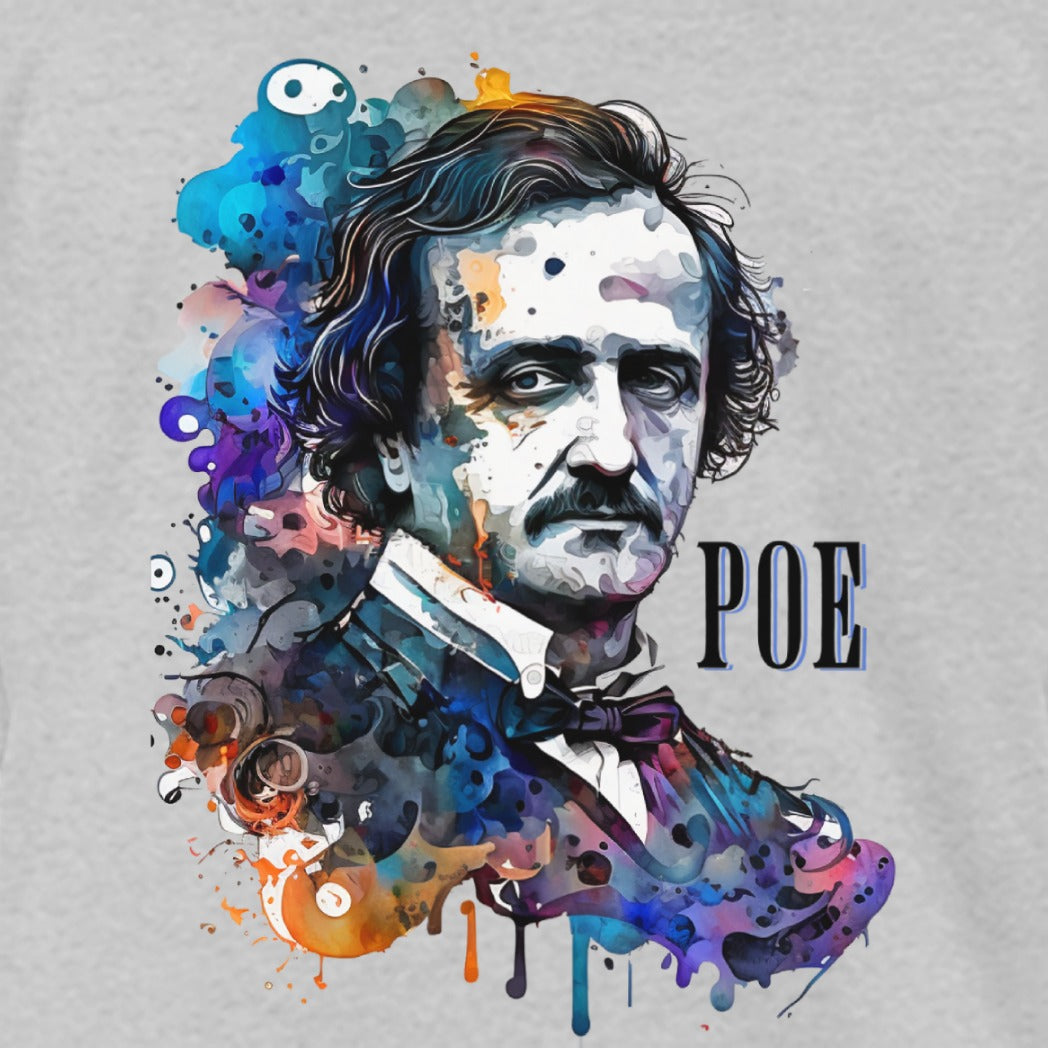 Colorful Artistic Poe Portrait on Graphic Tee product