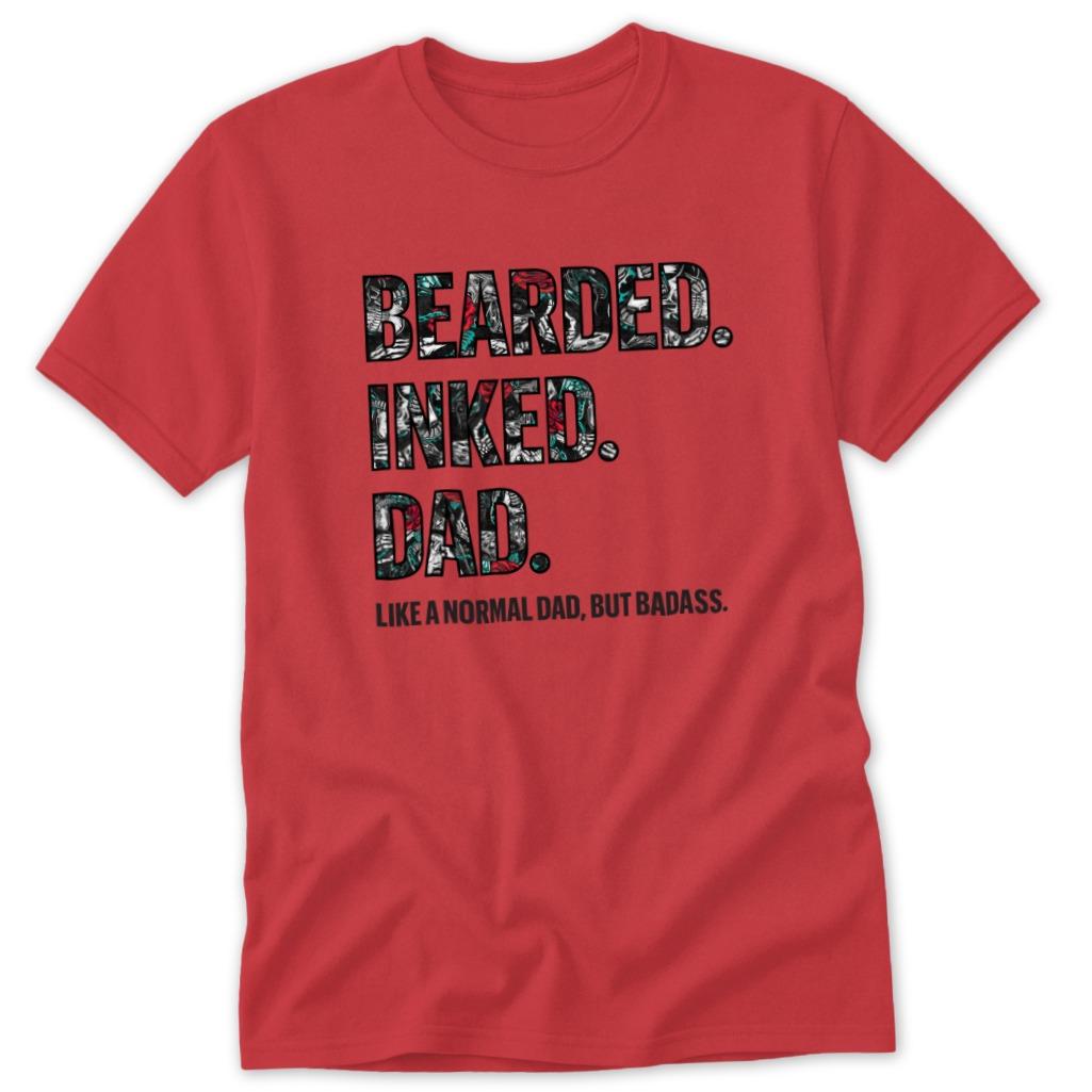 Bearded Inked Dad Classic Tee - Red