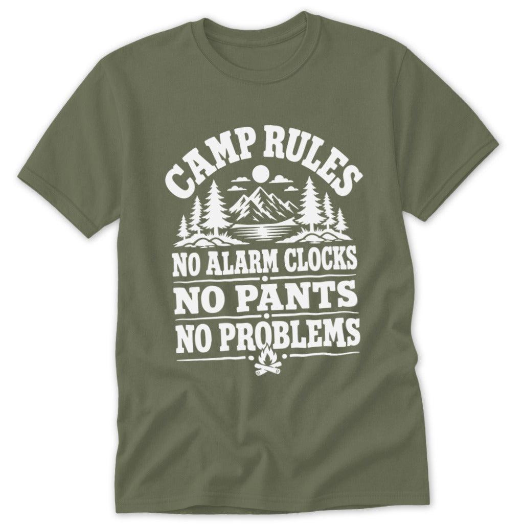 Camp Rules No Alarm Clocks No Pants No Problems Classic Tee