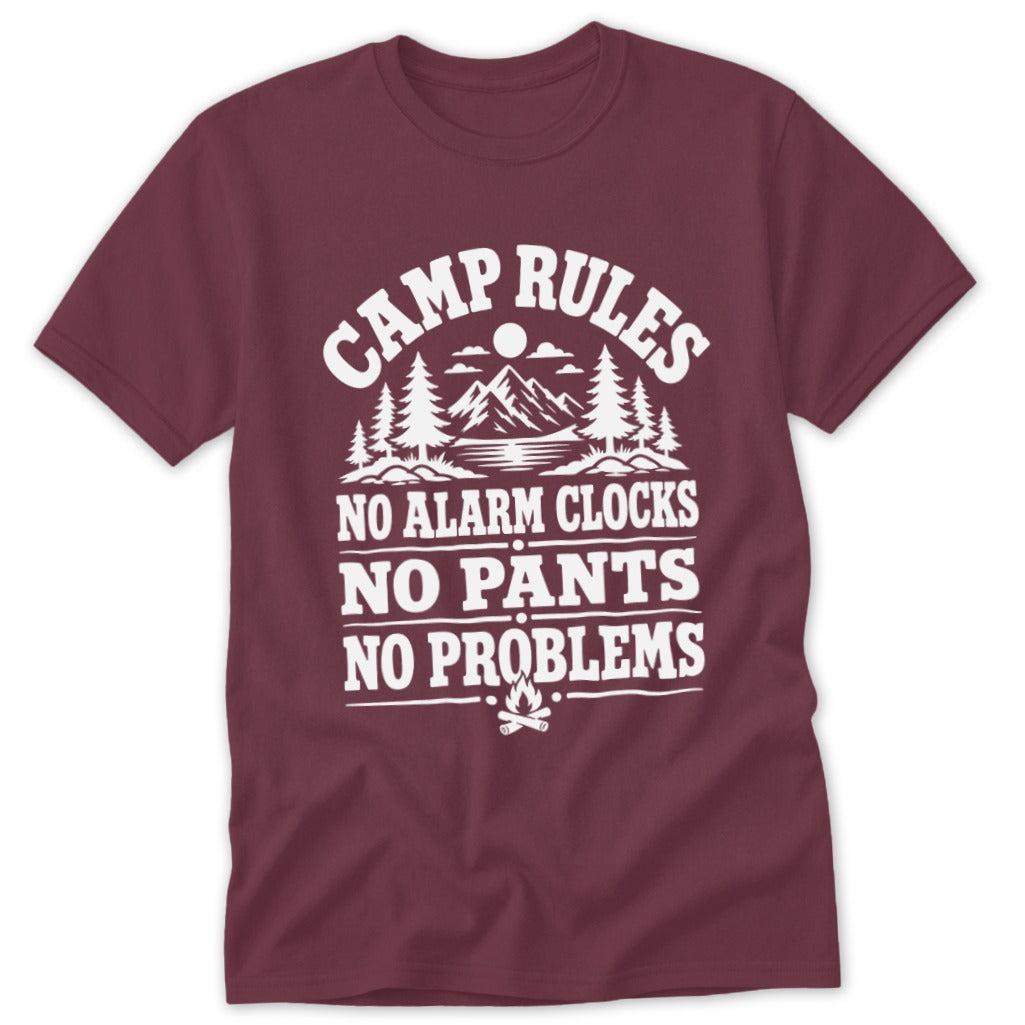 Camp Rules No Alarm Clocks No Pants No Problems Classic Tee
