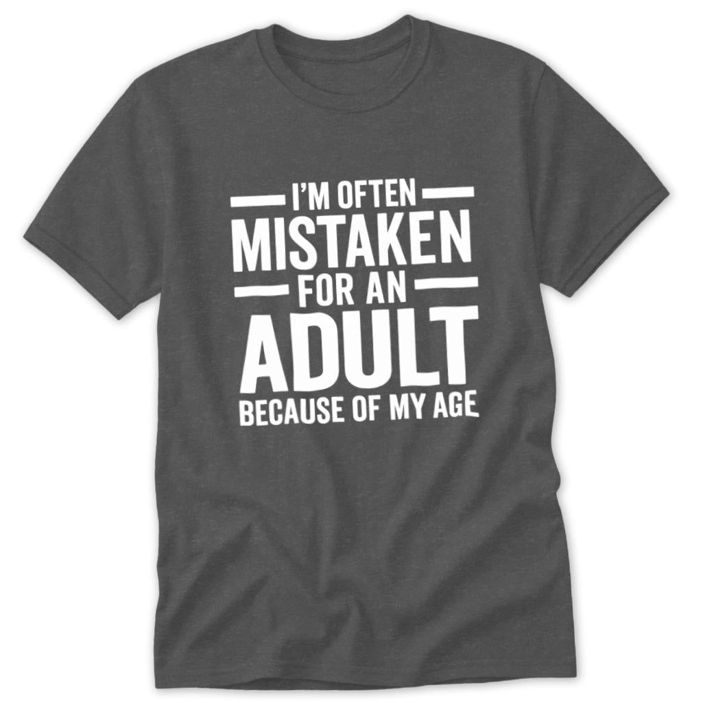 Mistaken for Adult Classic Tee - Dark Heather