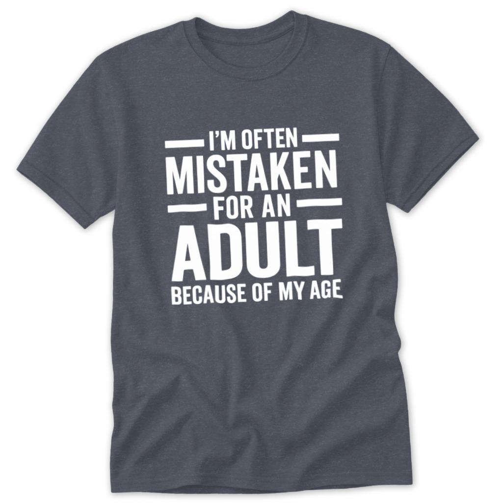 Mistaken for Adult Classic Tee - Heather Navy