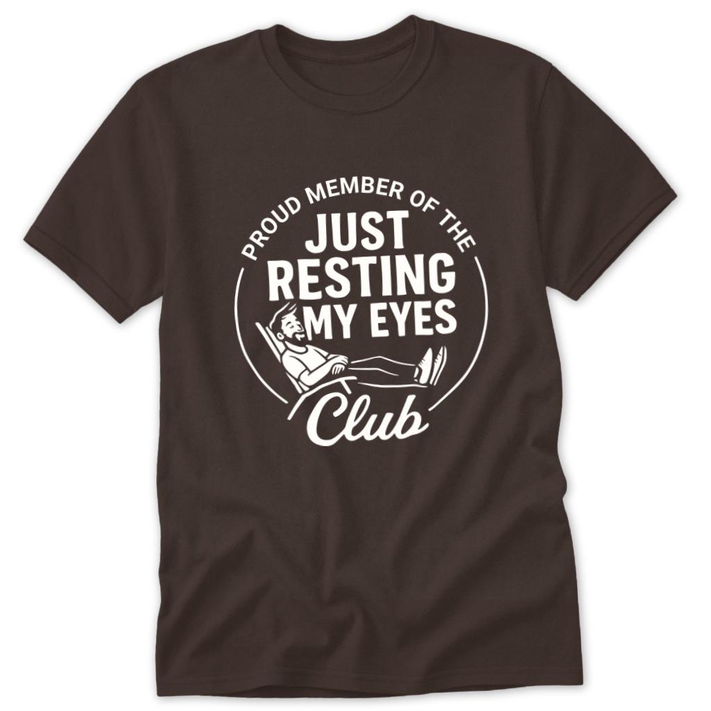 Resting My Eyes Club Classic Tee - Dark Chocolate