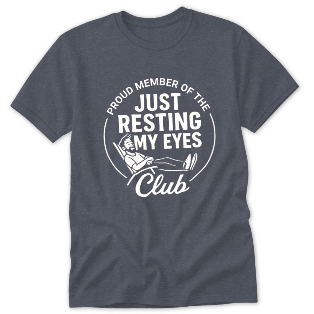 Resting My Eyes Club Classic Tee - Heather Navy