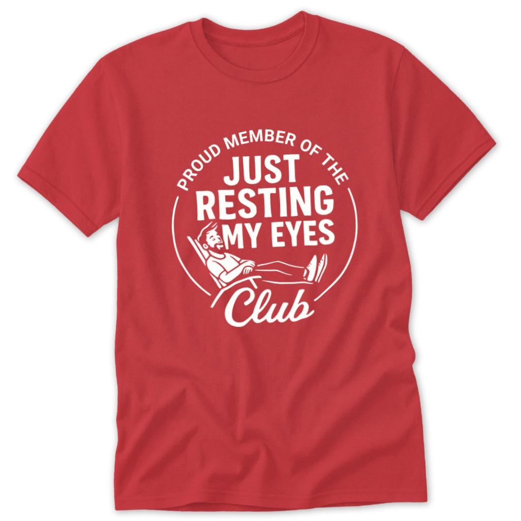 Resting My Eyes Club Classic Tee - Red