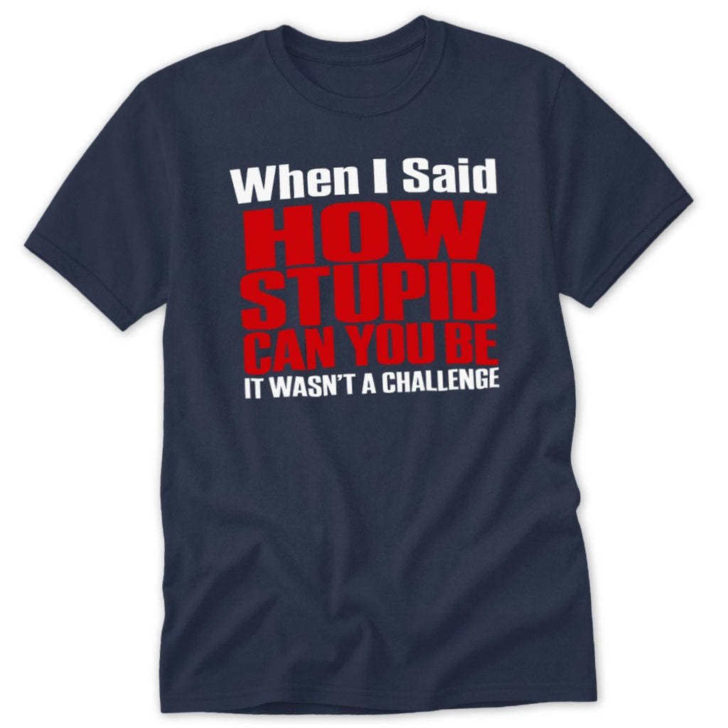 When I Said How Stupid Can You Be Classic Tee - Navy