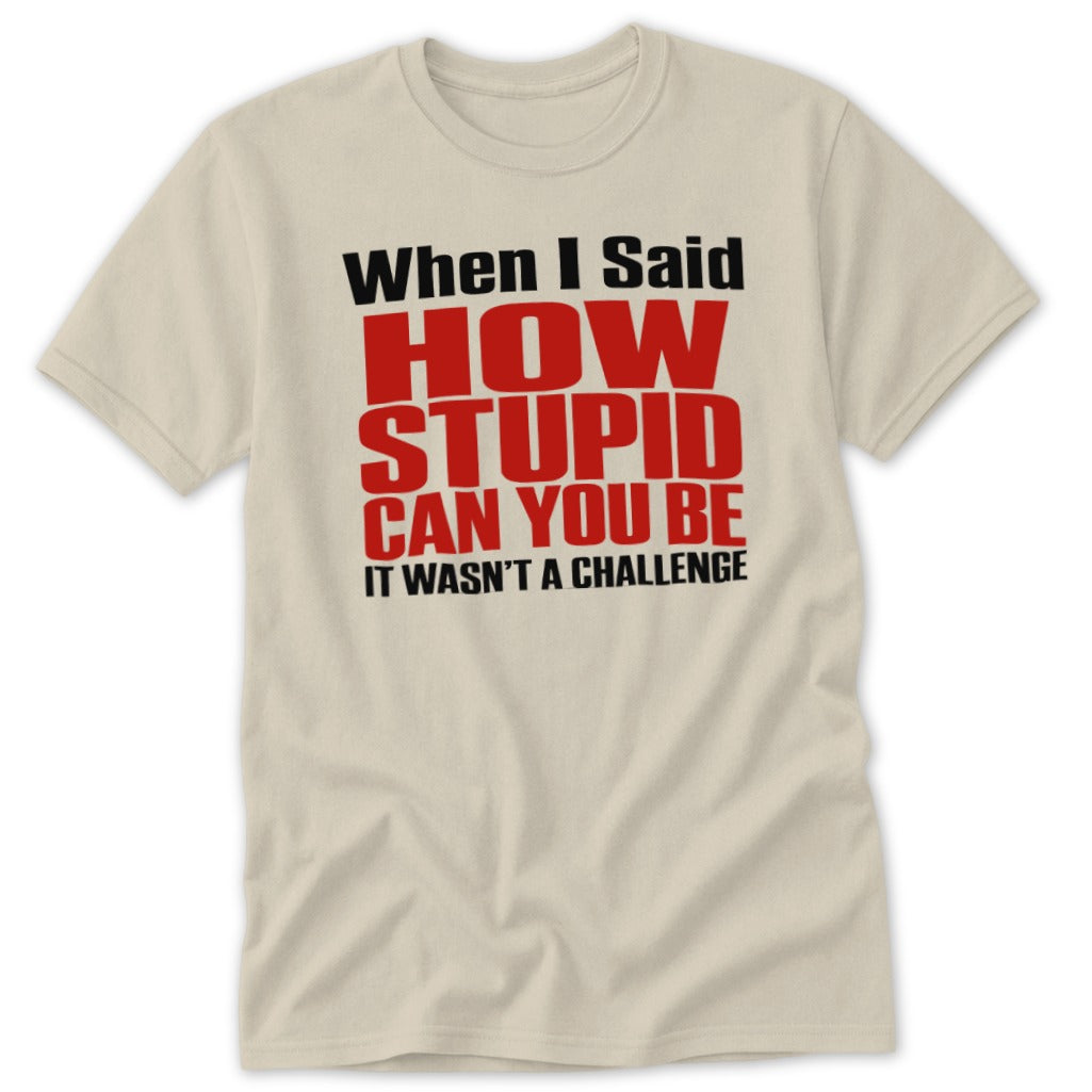 When I Said How Stupid Can You Be Classic Tee - Sand