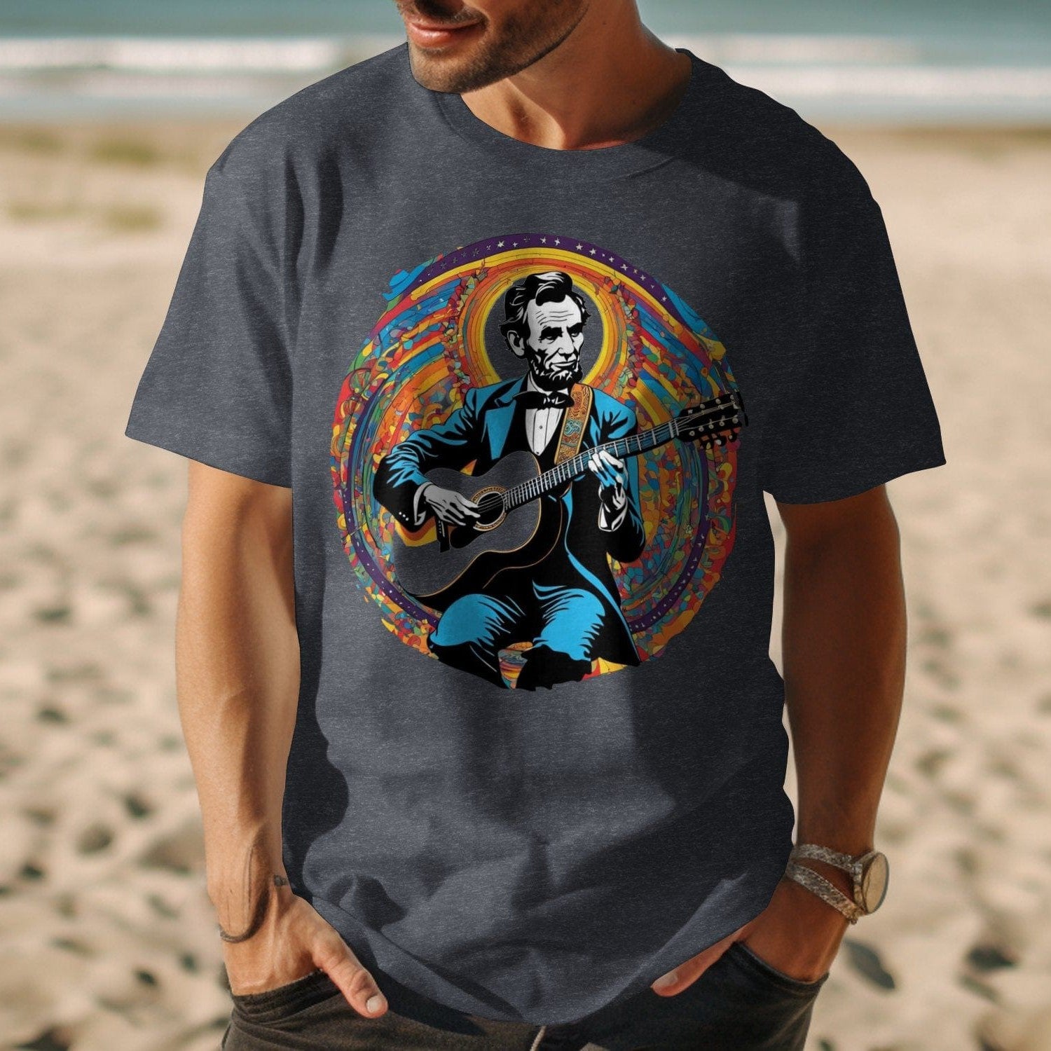 Abraham Lincoln Playing Guitar Shirt