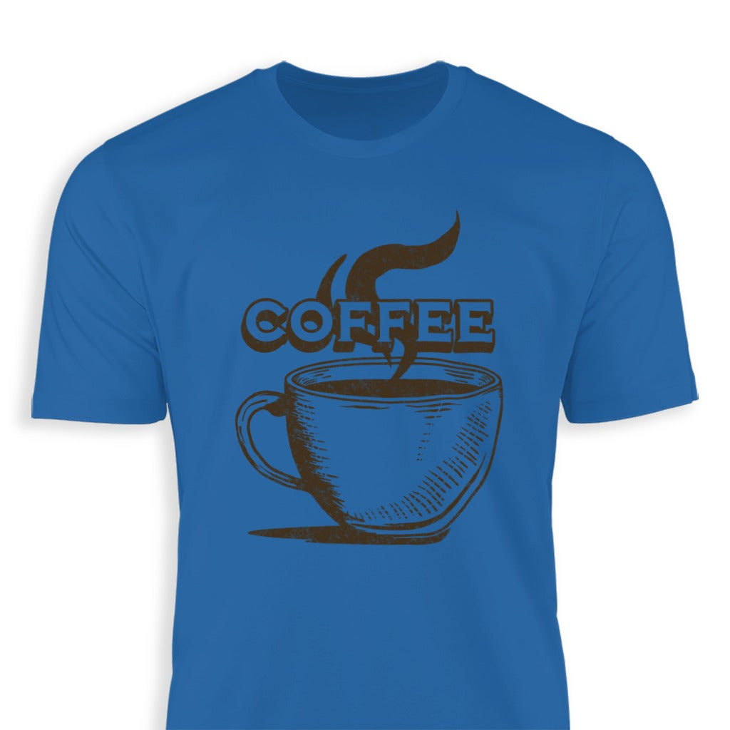 Coffee Cup Print Graphic Blue Shirt product