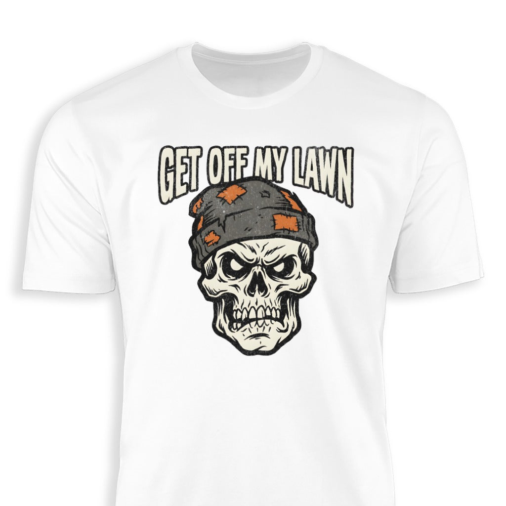 Get Off My Lawn Skull Graphic T-Shirt