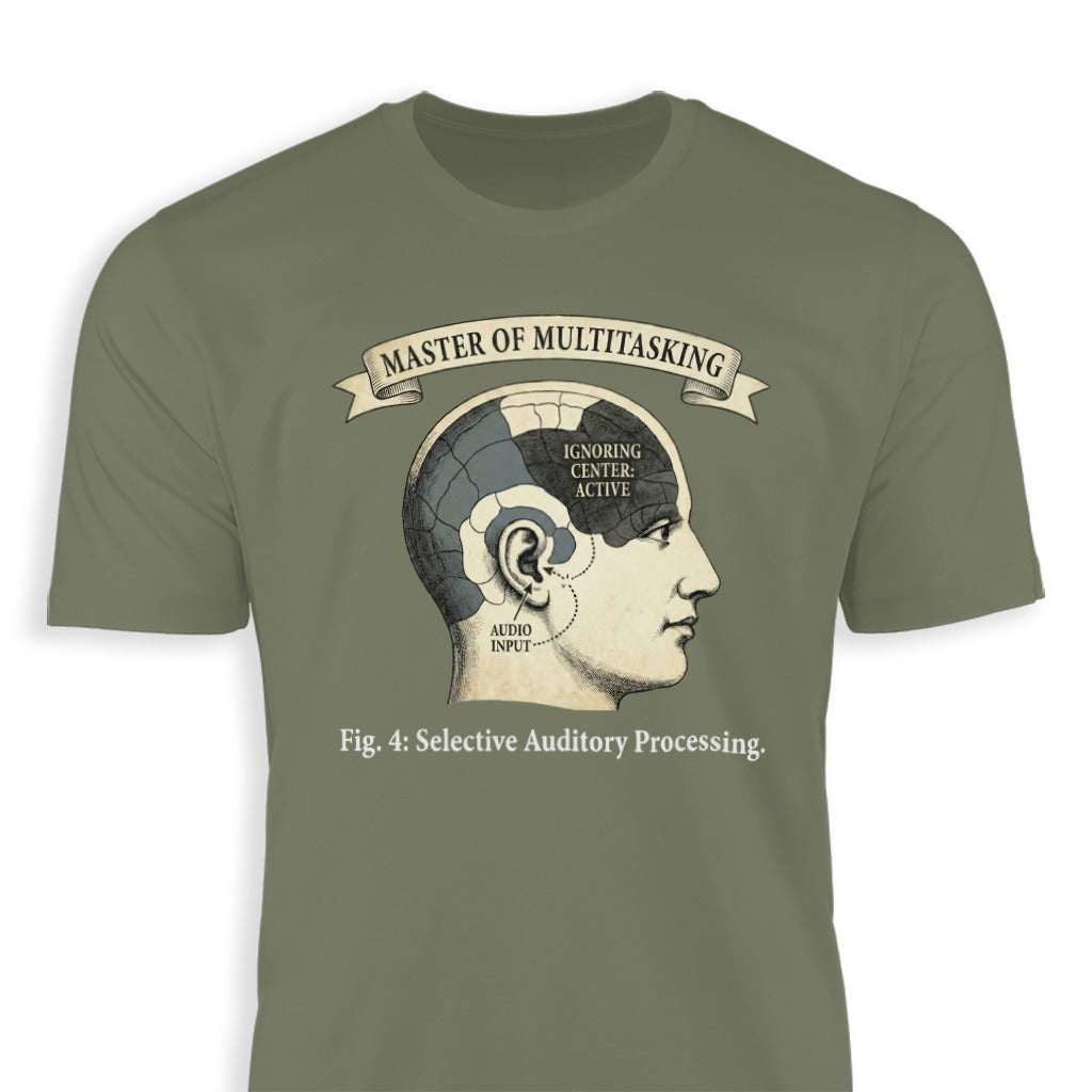 Master of Multitasking Selective Auditory Processing Tee