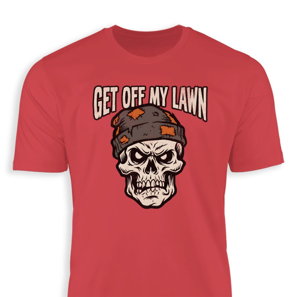 Get Off My Lawn Skull Face Graphic T-Shirt