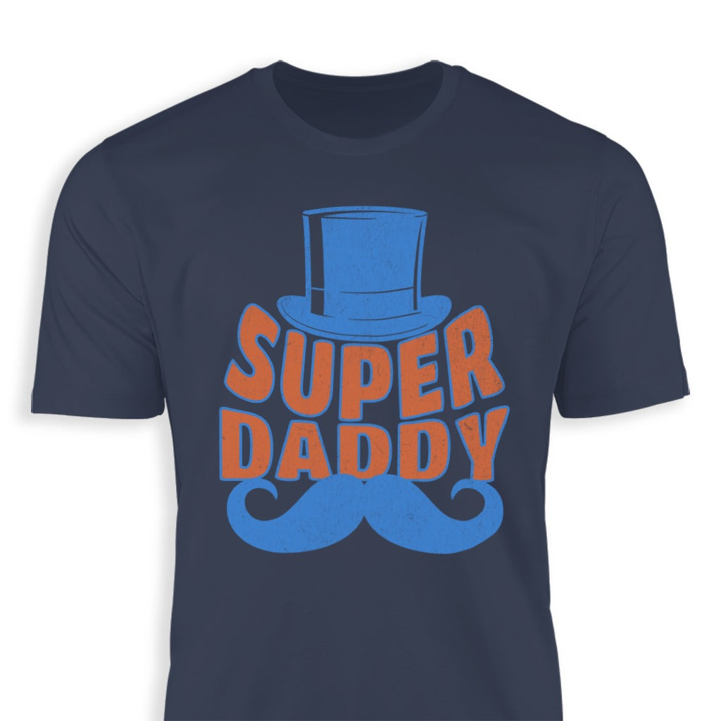 Super Daddy Top Hat Mustache Graphic T-Shirt product