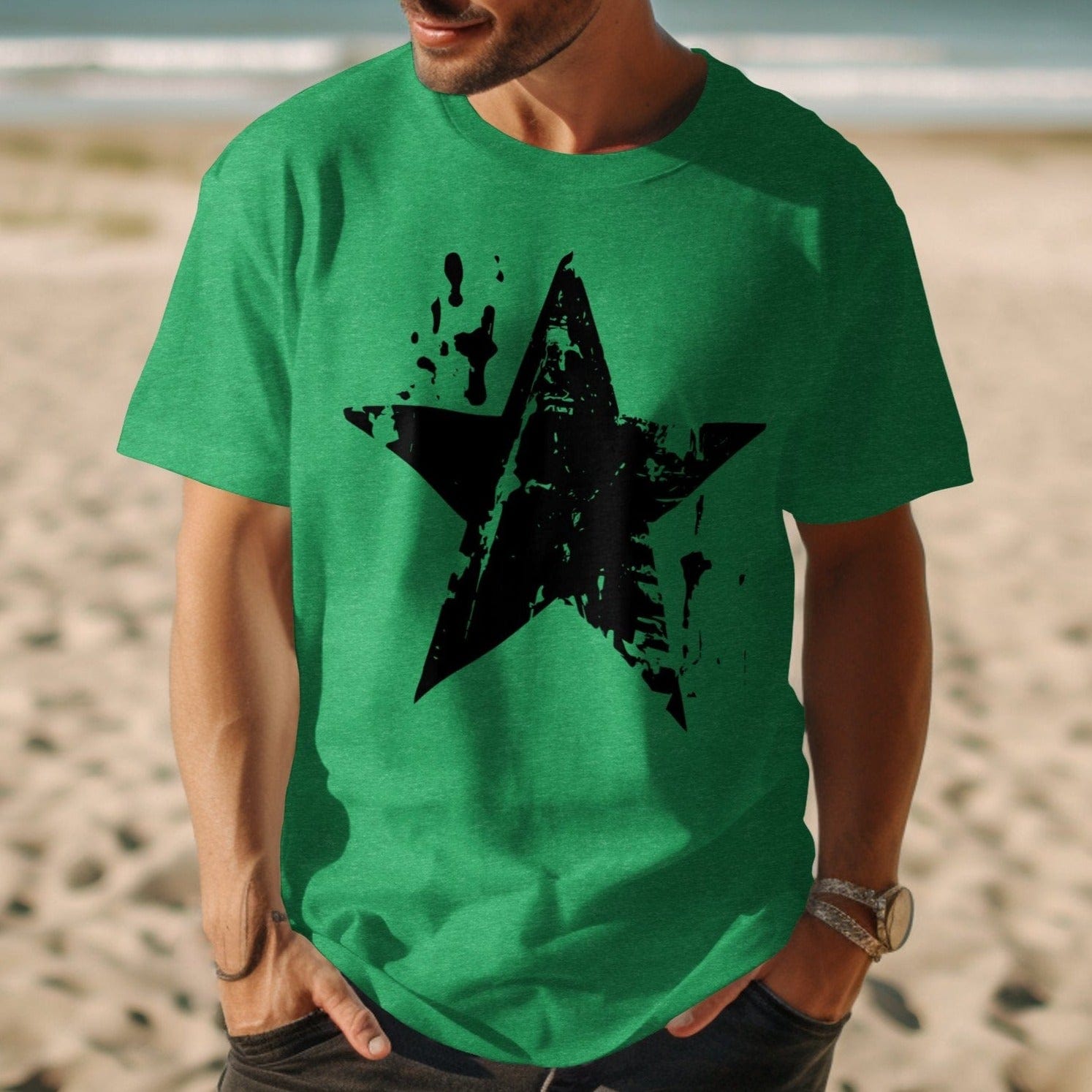 Distressed Black Star Shirt