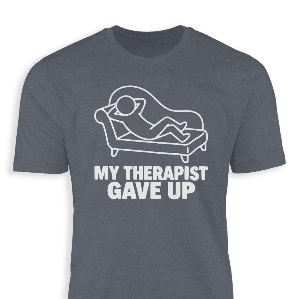 Funny Therapist Couch My Therapist Gave Up product type
Therapist
Therapy
Couch
Funny
Humor
Sarcasm
MentalHealth
Relaxation
Distressed
GivingUp
TShirt
Apparel
GraphicTee
PrintedShirt
Clothing
LineArt
Minimalist
WhitePrint
GiftIdea
Psychologist