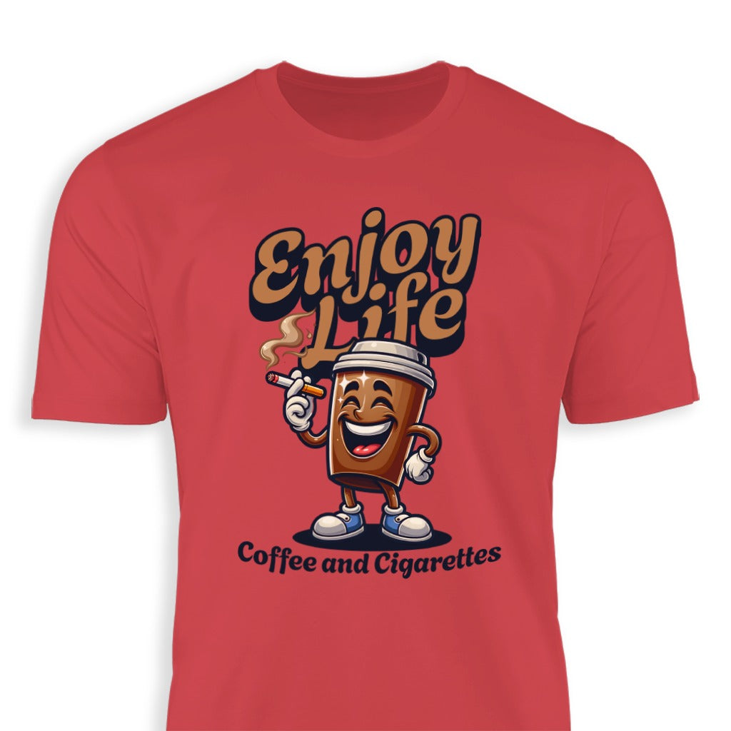 Enjoy Life Coffee and Cigarettes Graphic T-shirt product