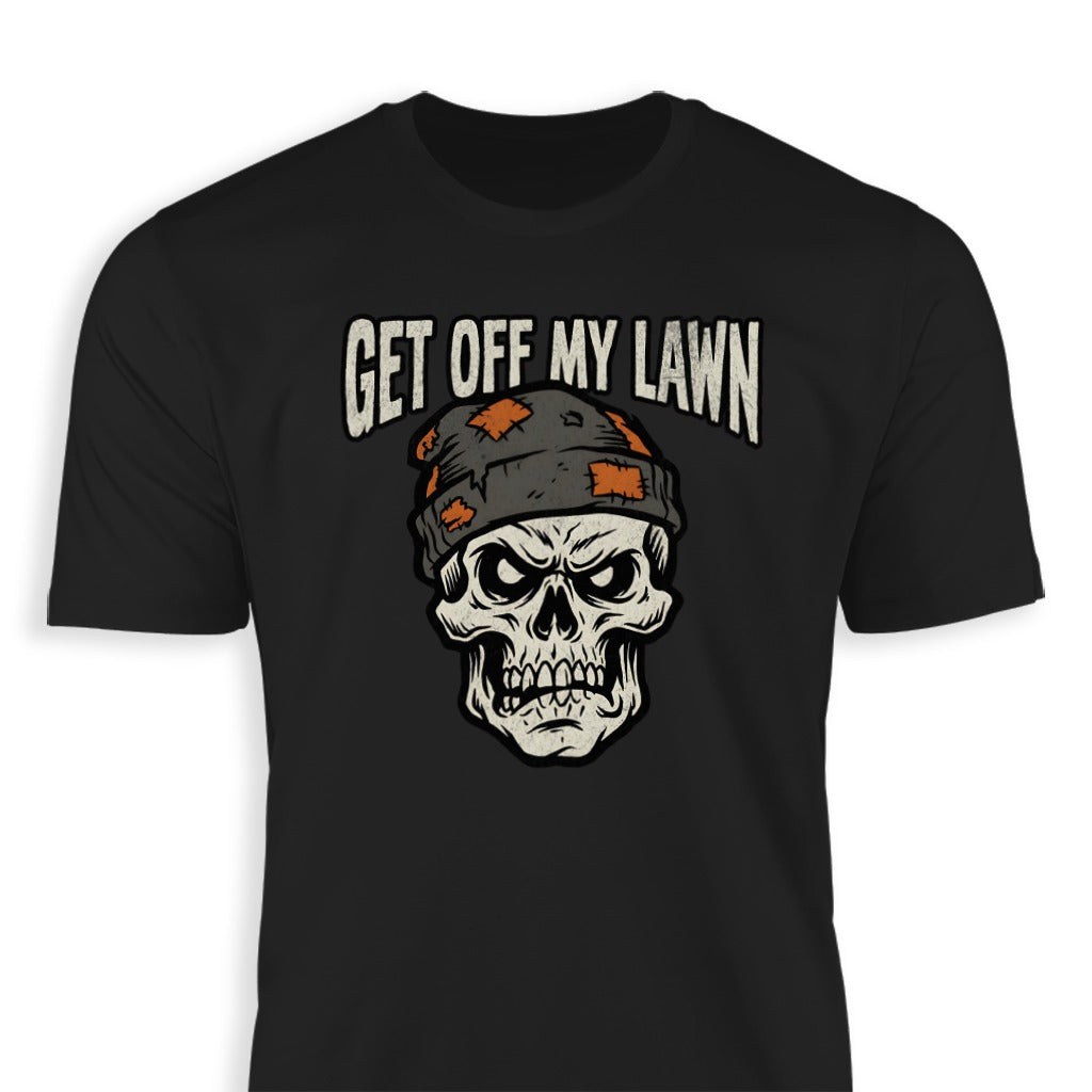 Get Off My Lawn Skull Design T-Shirt Product