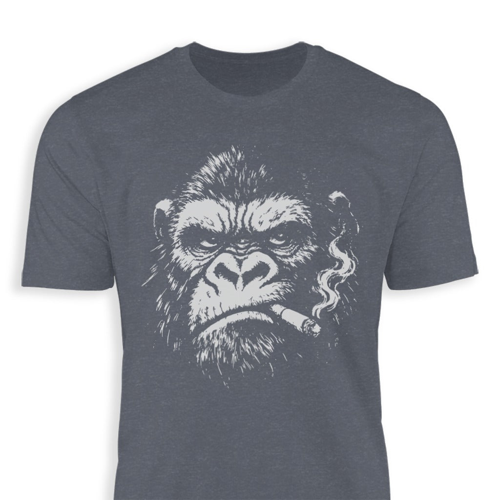 Grumpy Gorilla Smoking Cigarette Graphic T-shirt