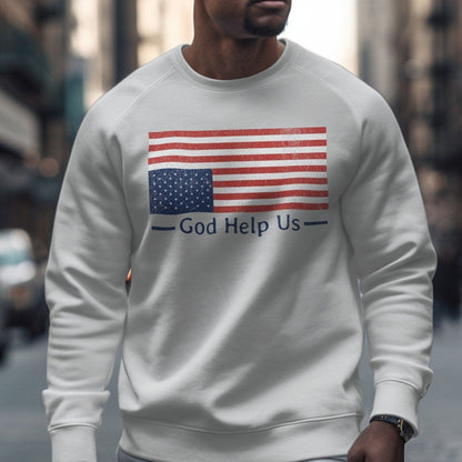 God Help Us Distressed American Flag Shirt