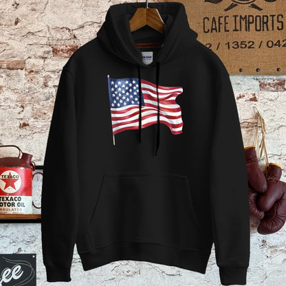 Hoodie / S / Black American Flag Shirt