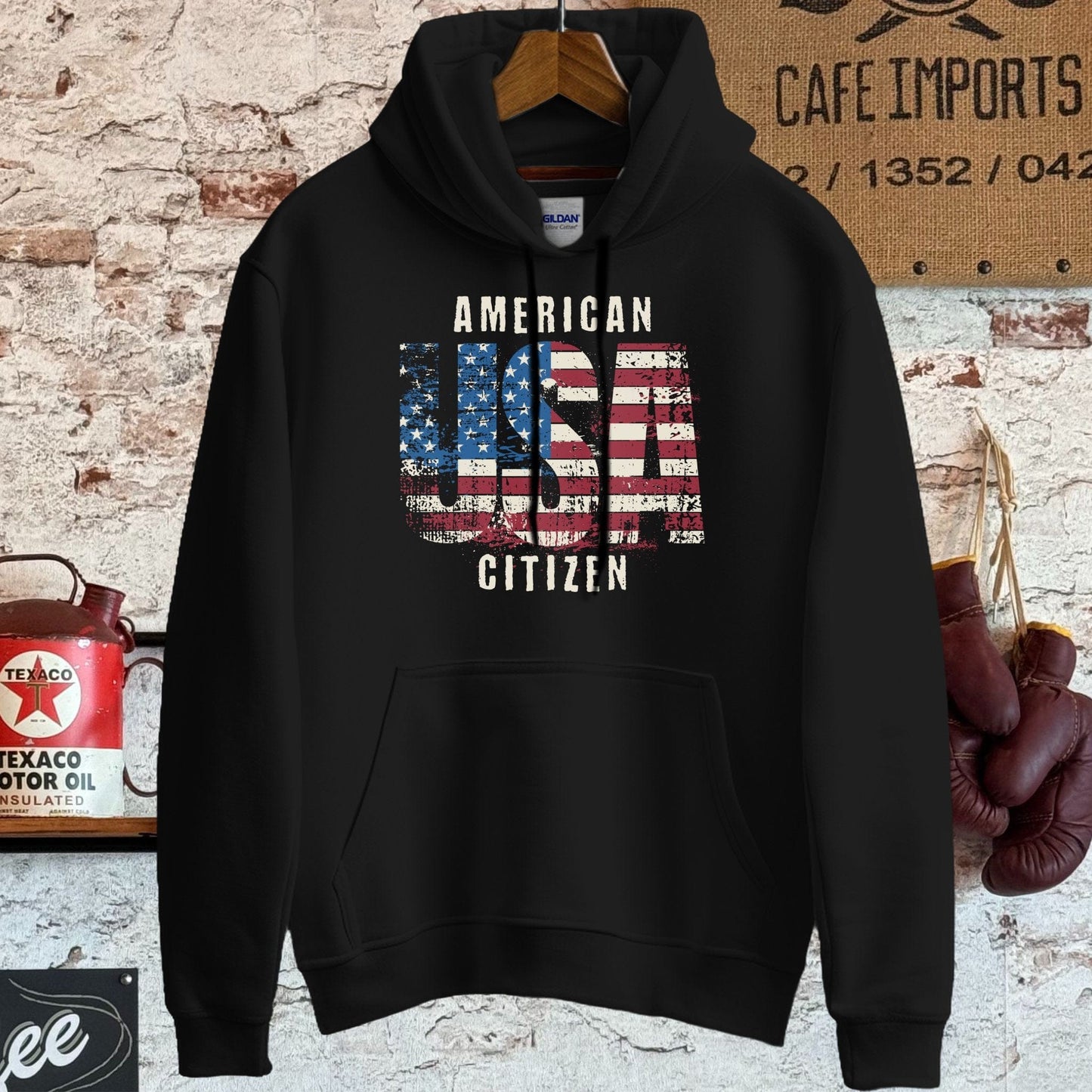 Hoodie / S / Black American USA Citizen Shirt