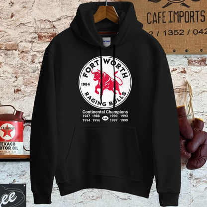 Hoodie / S / Black Fort Worth Raging Bulls Vintage Style Shirt