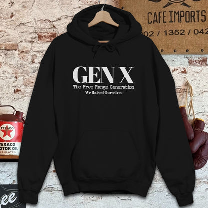 Hoodie / S / Black Gen X The Free Range Generation Shirts