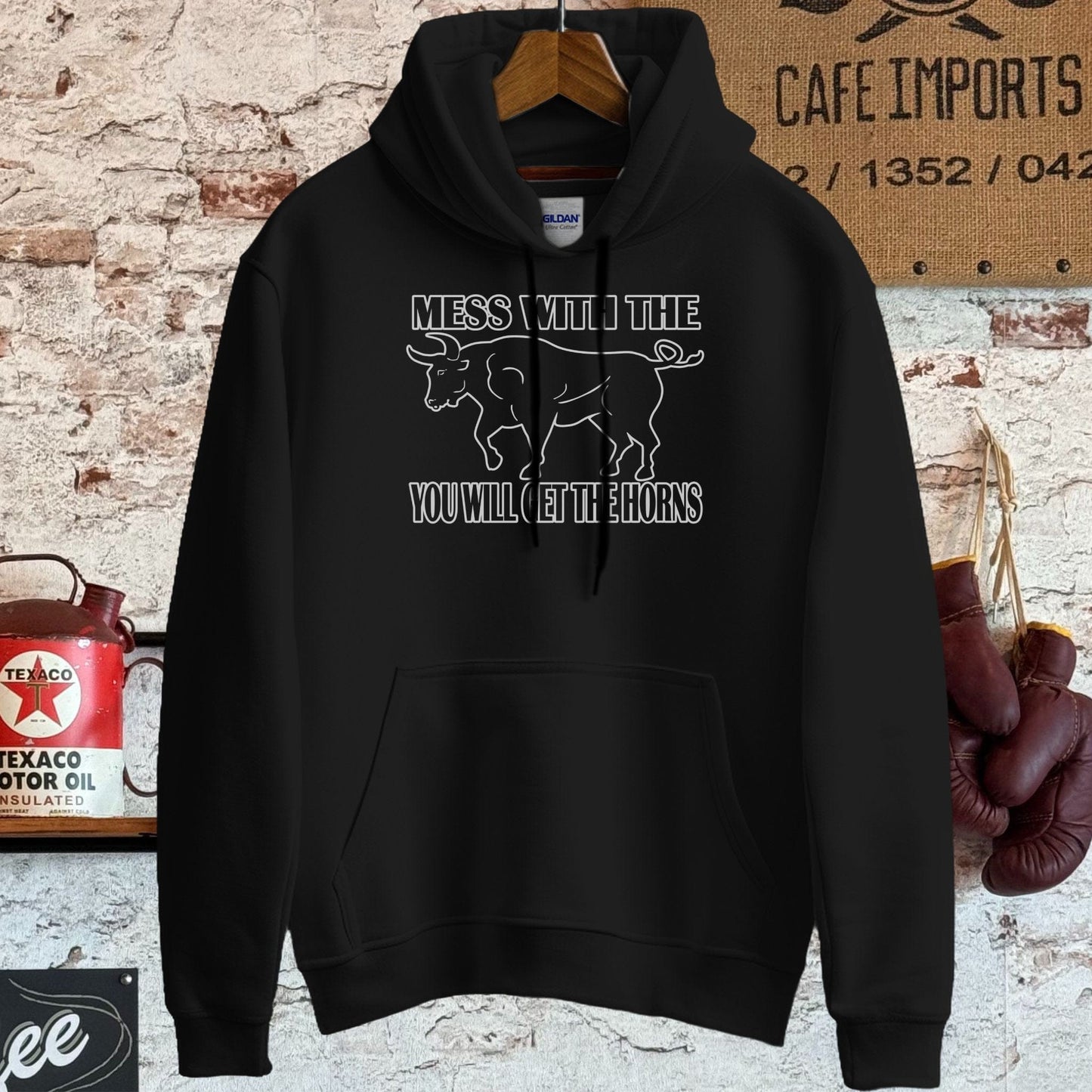 Hoodie / S / Black Mess With The Bull T-Shirt