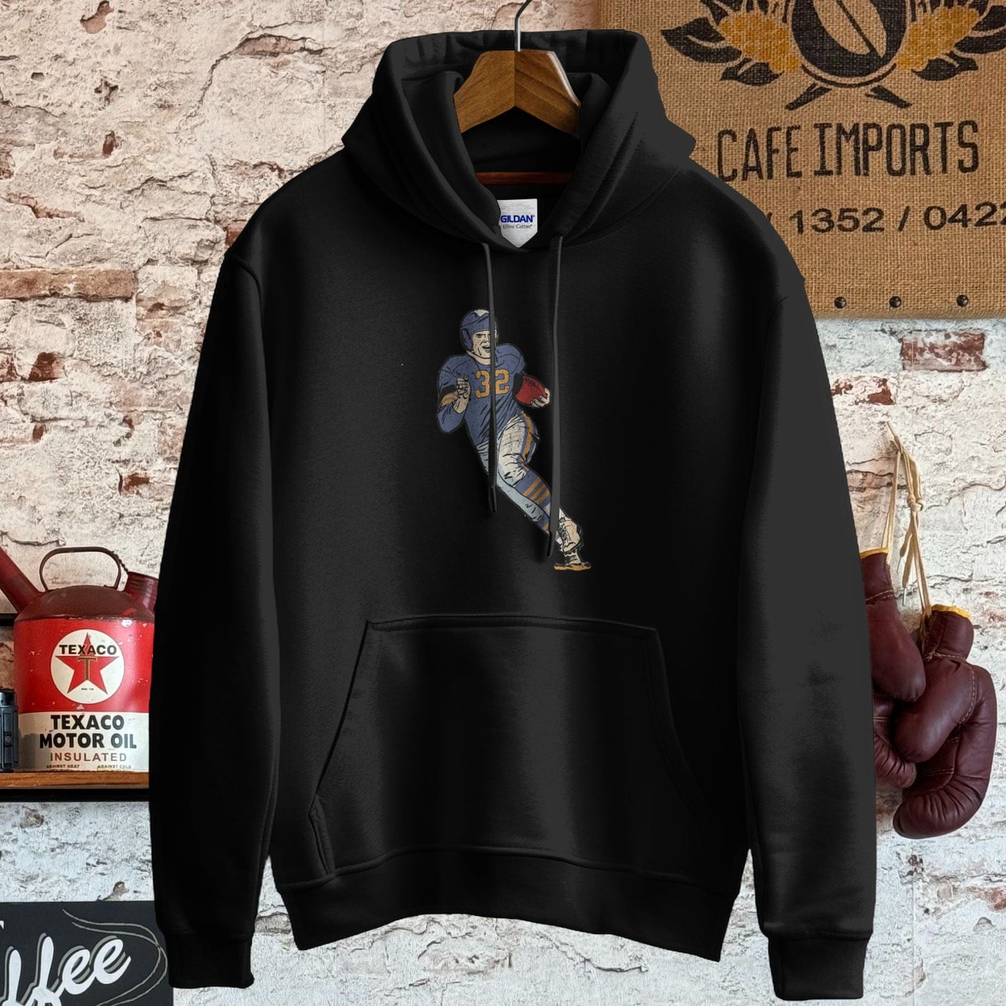 Hoodie / S / Black Vintage Player Number 32 Shirt