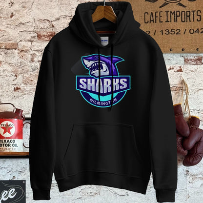 Hoodie / S / Black Wilmington Sharks Sports Team Shirt