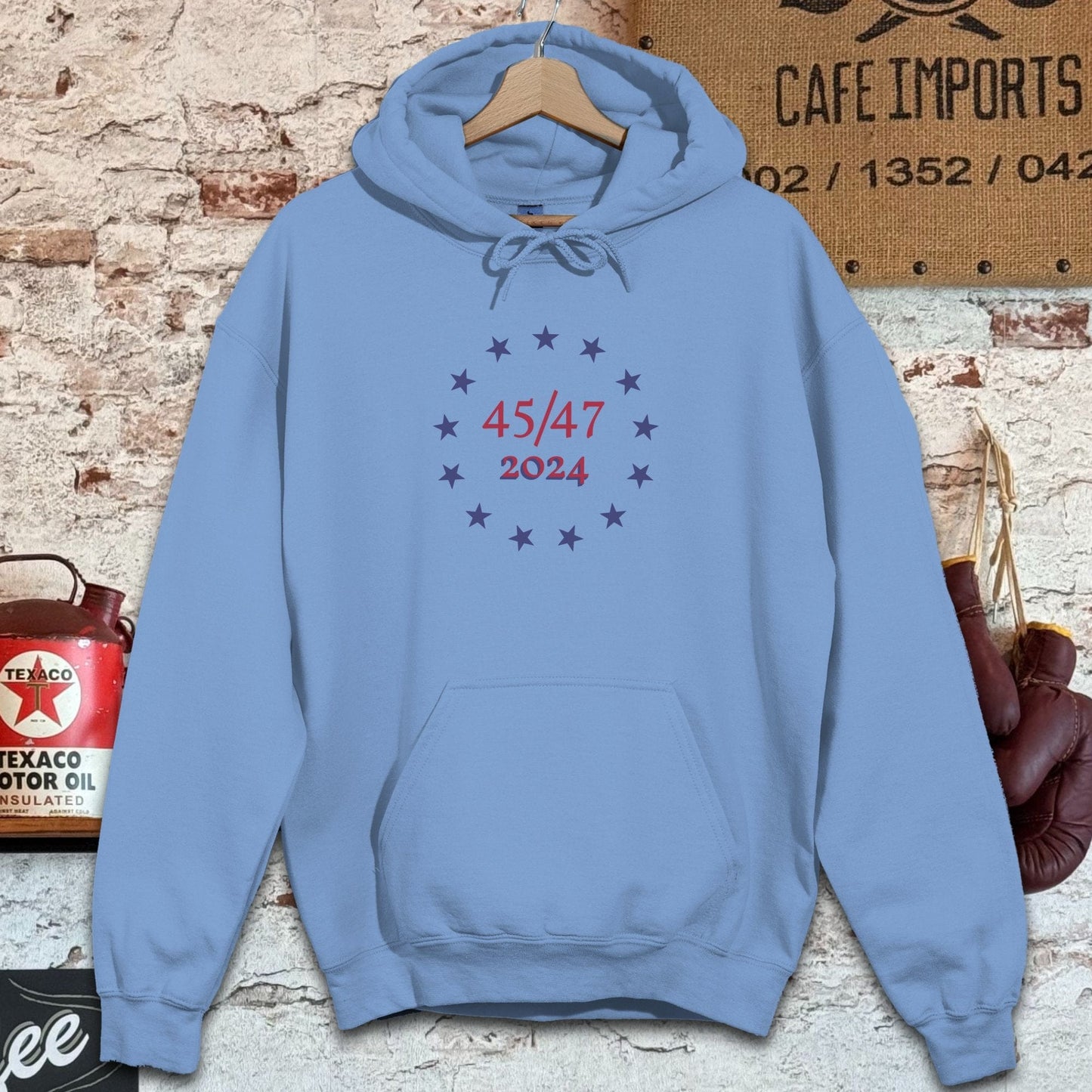 Hoodie / S / Carolina Blue 2024 45/47 Trump Shirts