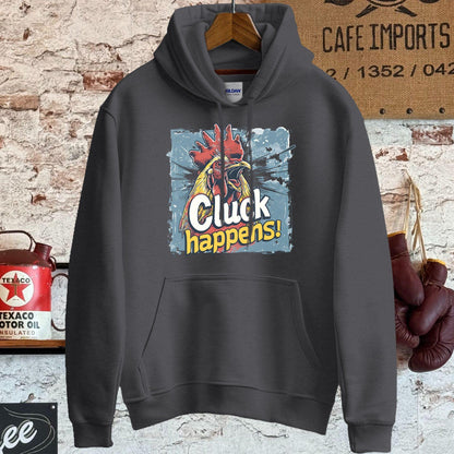 Hoodie / S / Dark Heather Cluck Happens T-Shirt