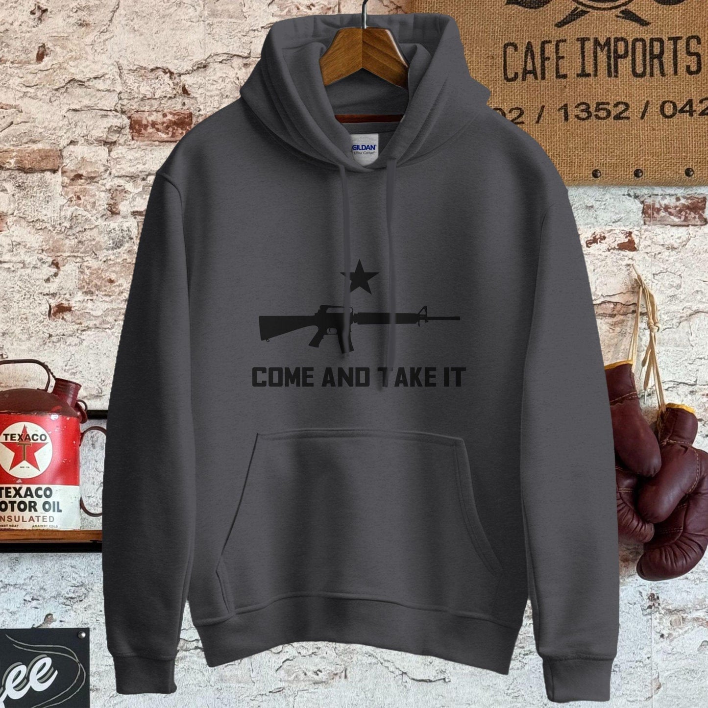 Hoodie / S / Dark Heather Come and Take It Shirt