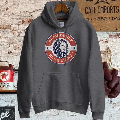 Hoodie / S / Dark Heather Providence Blue Lions Sports Team Shirt