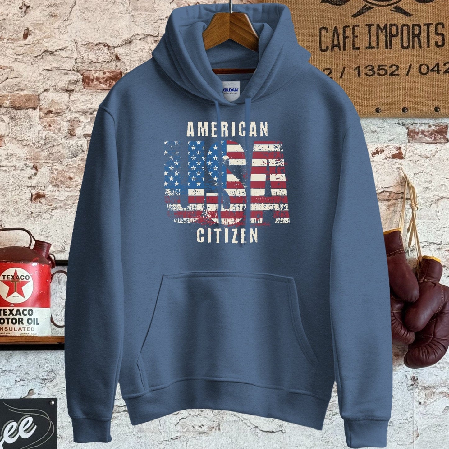 Hoodie / S / Heather Sport Dark Navy American USA Citizen Shirt