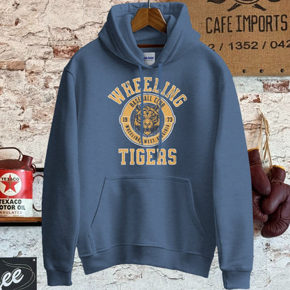 Hoodie / S / Heather Sport Dark Navy Wheeling Tigers Vintage Style Shirt