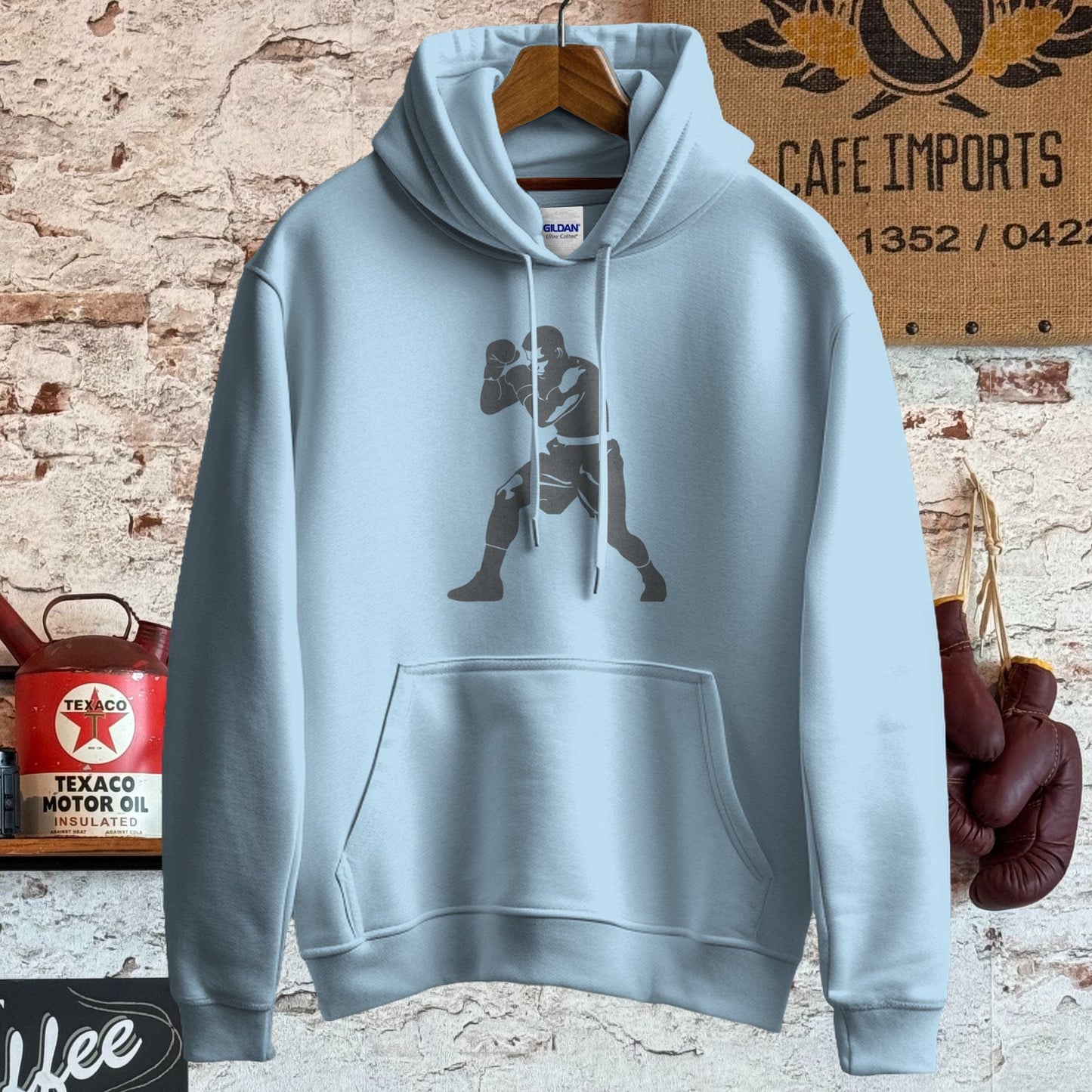 Hoodie / S / Light Blue Boxing Inspiration Shirt