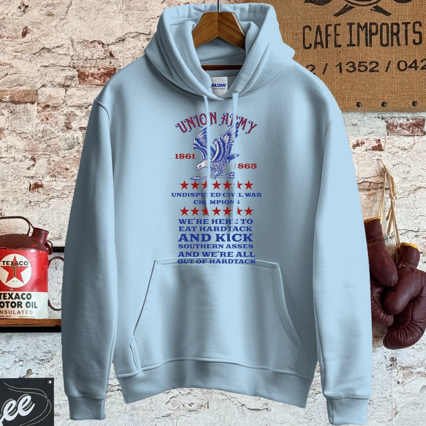 Hoodie / S / Light Blue Union Army Civil War Champions Shirt