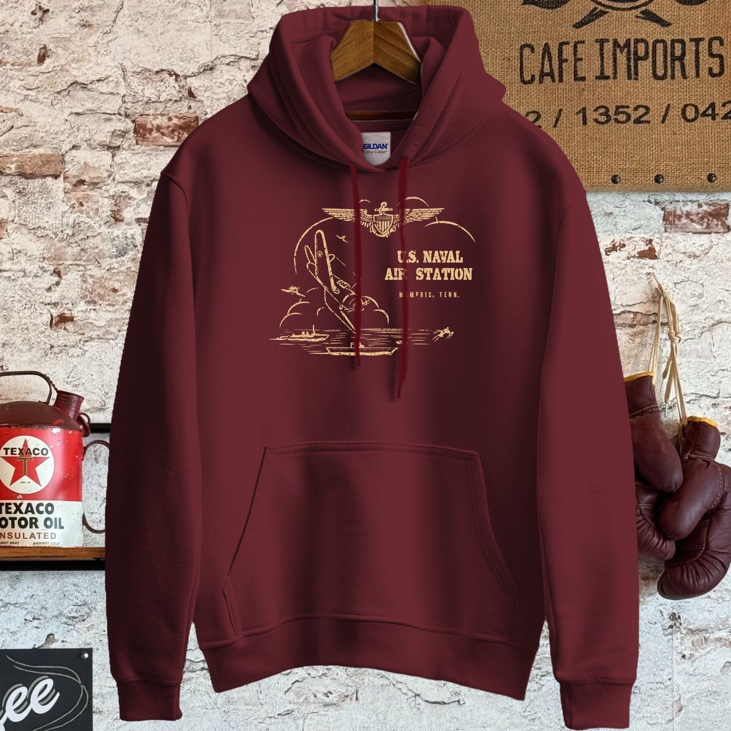 Hoodie / S / Maroon U.S. Naval Air Station Shirt