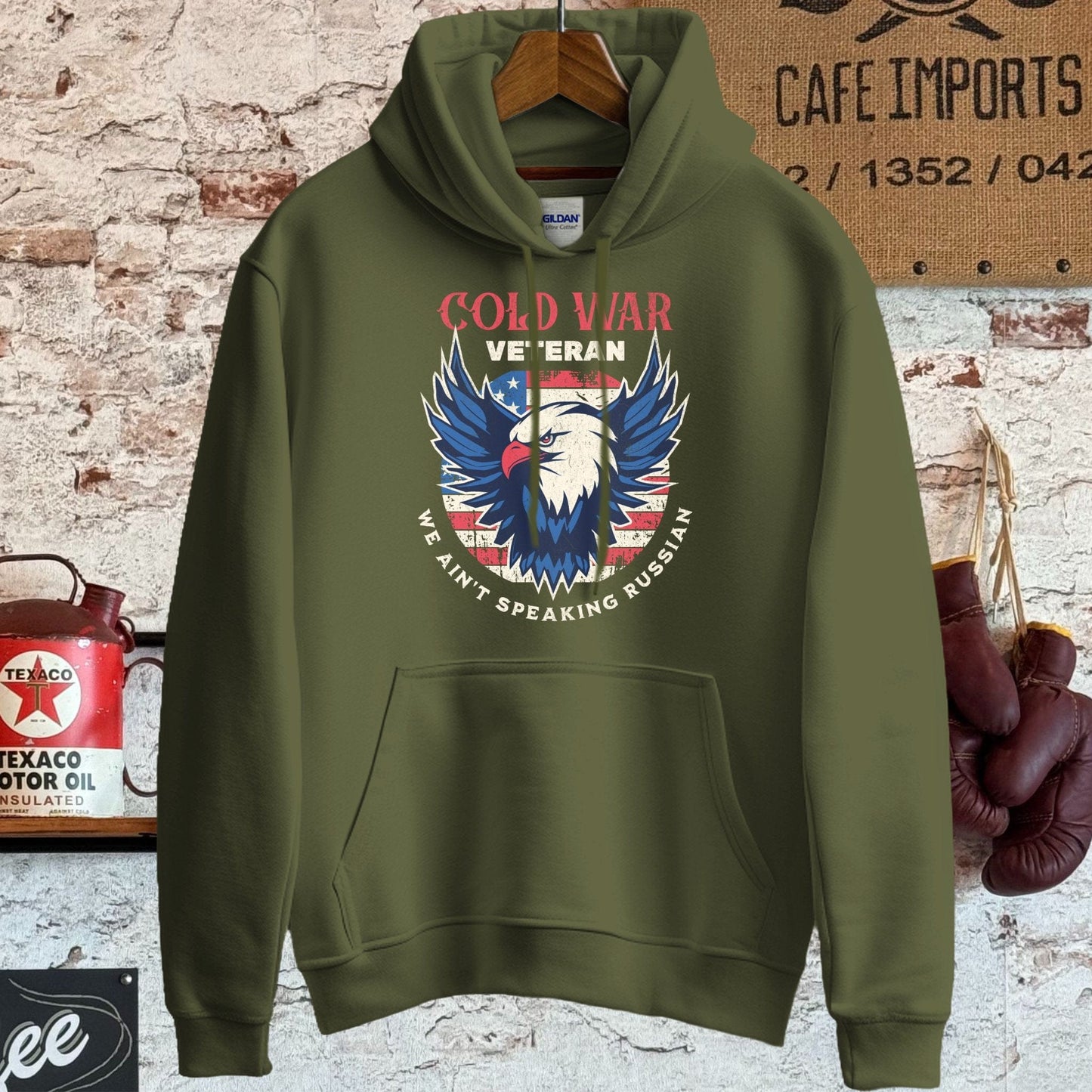 Hoodie / S / Military Green Cold War Veteran Shirt