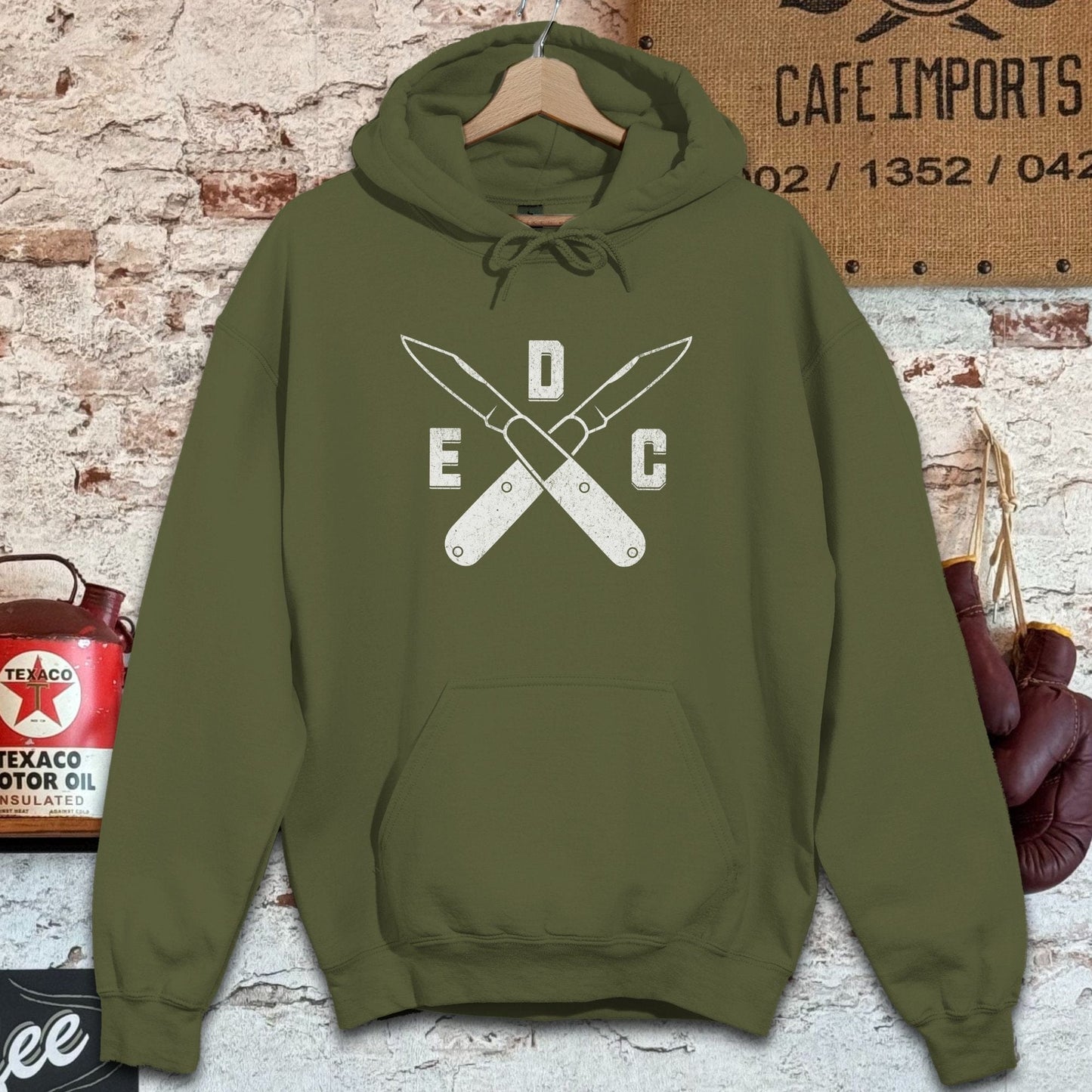 Hoodie / S / Military Green EDC Knives Shirts