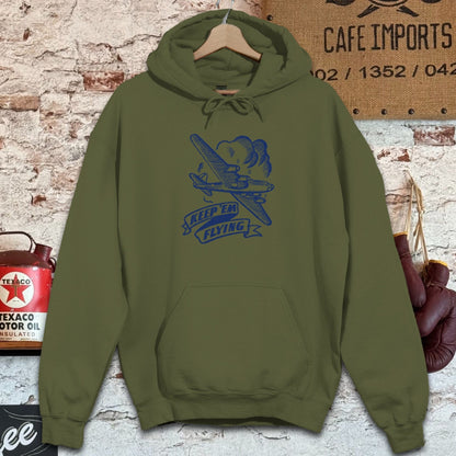 Hoodie / S / Military Green Keep 'Em Flying Shirts